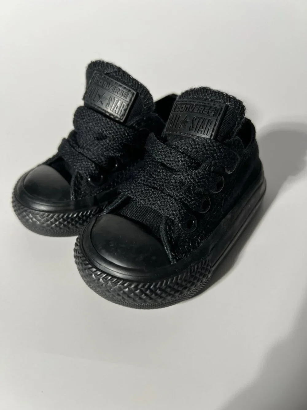 Converse Chuck Taylor All Star Black Canvas Baby Infant Size 2 Low Top
